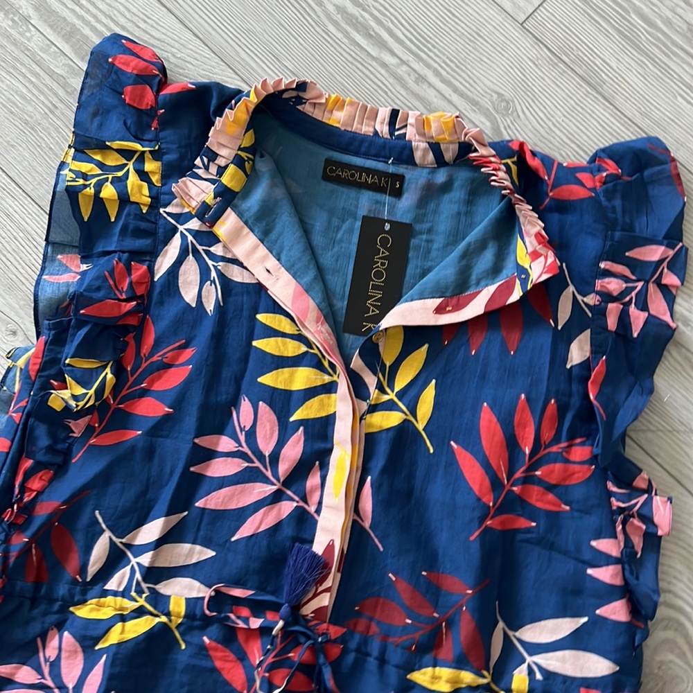 NWT!!! Exclusive Carolina K cotton silk blouse Size S!!!